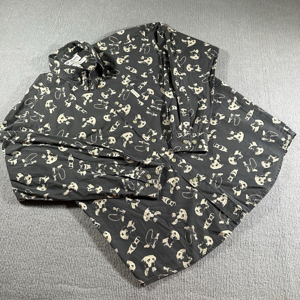 VTG Columbia Sportswear Button Up Shirt Mens Medium Lab Dogs Hunting